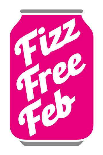 Pink can that says Fizz Free Feb